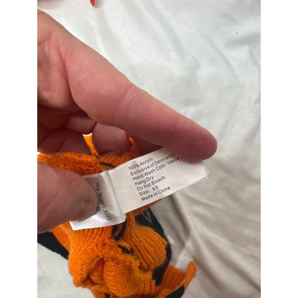 Wag-a-tude Halloween Pumpkin Dog Sweater Black Orange XS Jack-O-Lantern